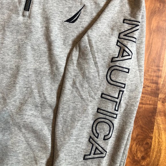 VINTAGE NAUTICA 1/4 ZIP SWEATER GREY MEDIUM - Picture 4 of 4